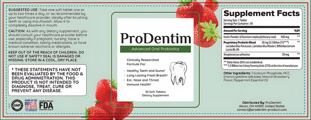 prodentim-supplement-facts