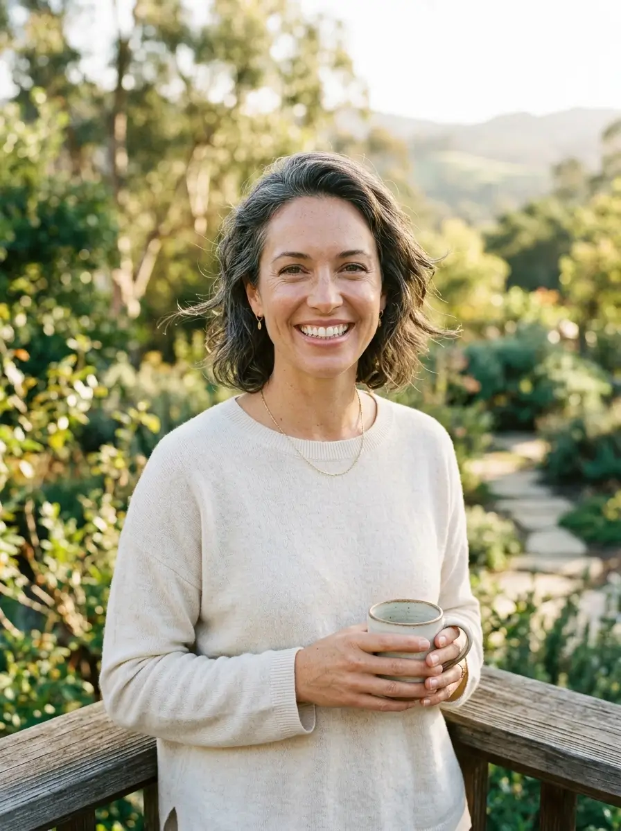 Person with healthy gums and a confident natural smile reflecting long-term oral wellness.