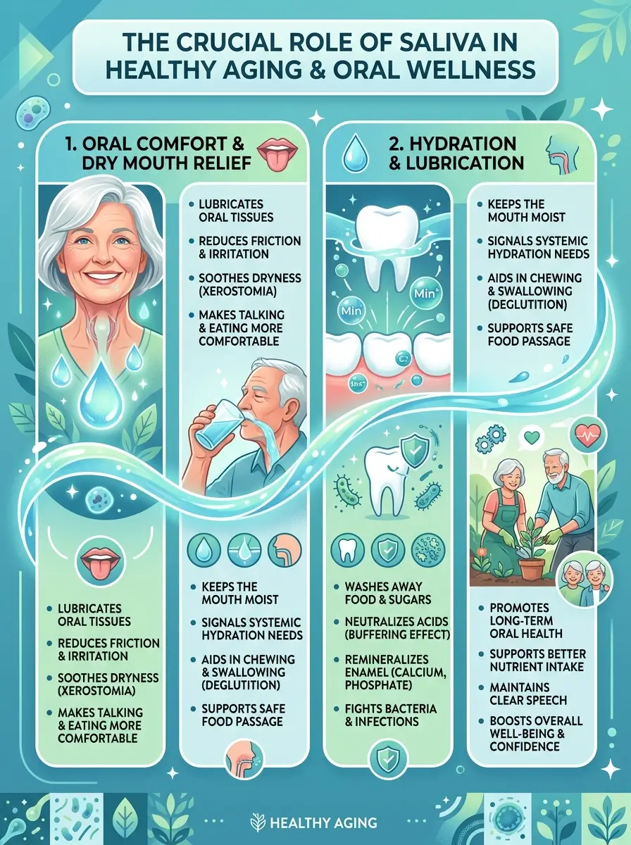How Aging Affects Oral Health: Saliva Production May Change With Age
