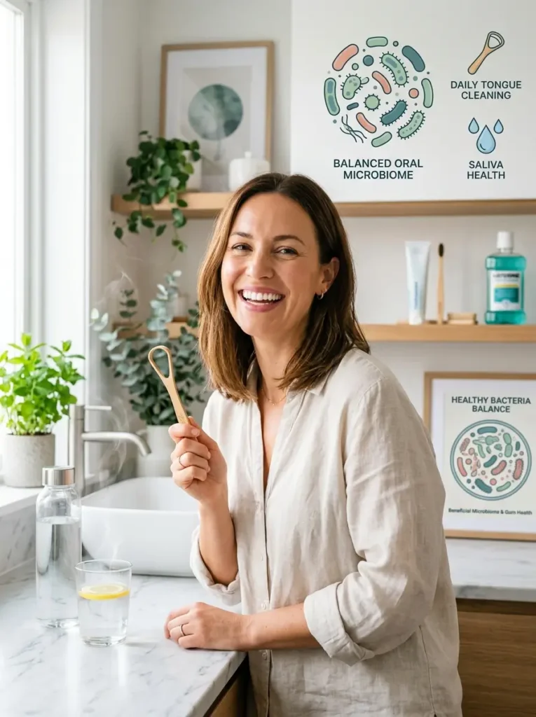 Fresh breath supported by healthy oral wellness habits