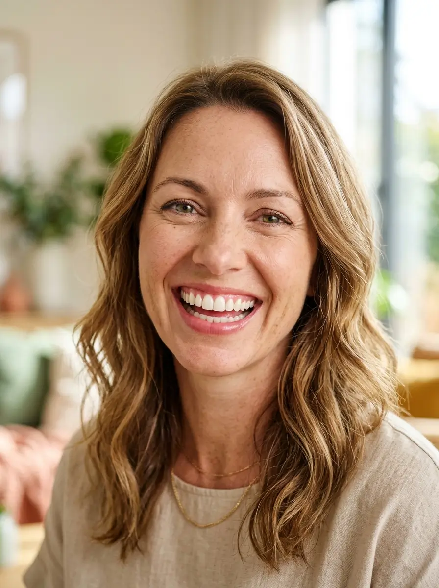 Healthy smile representing the connection between the oral microbiome and gum wellness.