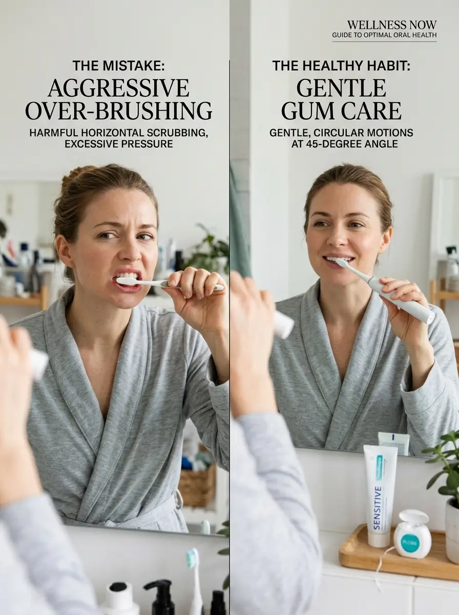 Common oral hygiene mistakes that may affect gum wellness and oral comfort.