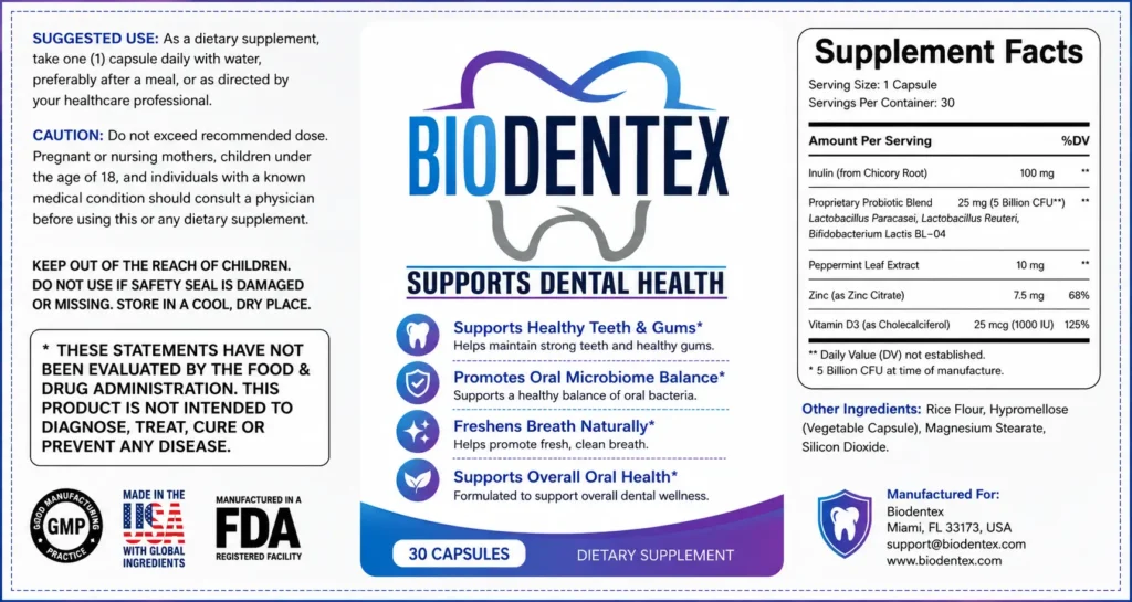 Biodentex Label