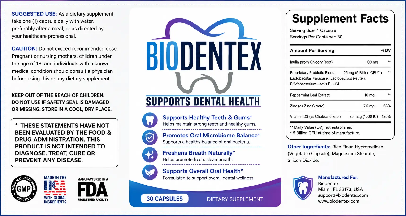 Biodentex Label